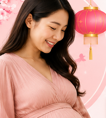 Smiling expecting mother